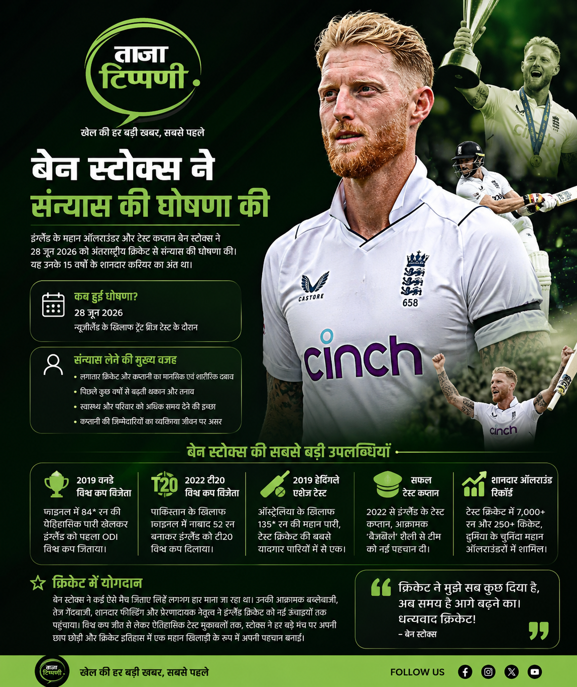 Ben Stokes Retirement