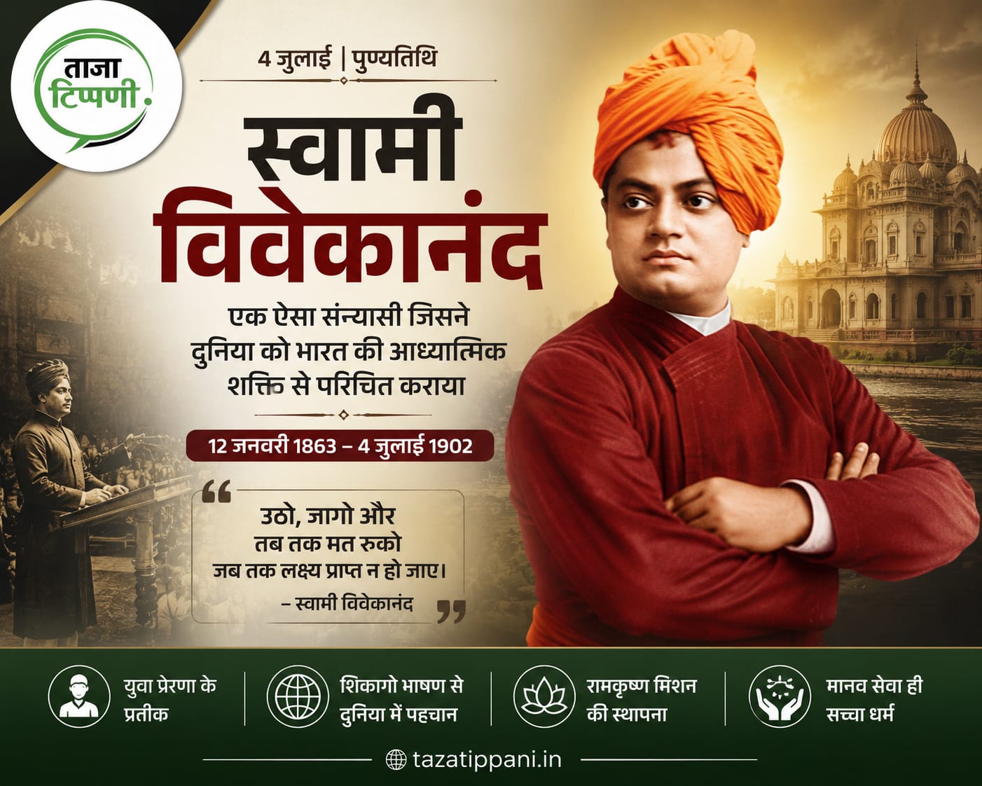 स्वामी विवेकानंद पुण्यतिथि 2026